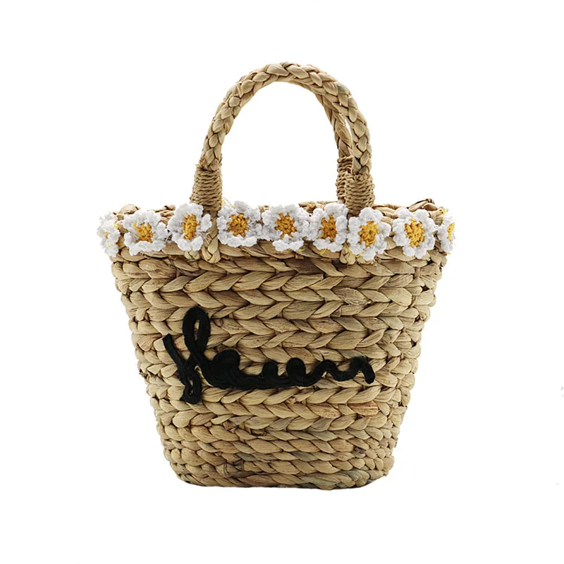 Women Summer Beach Handbag Female Straw Bags Vintage Handmade Lady Shoulder Bag Travel Flower Mini Weave Crossbody Tote SS3117 (2)