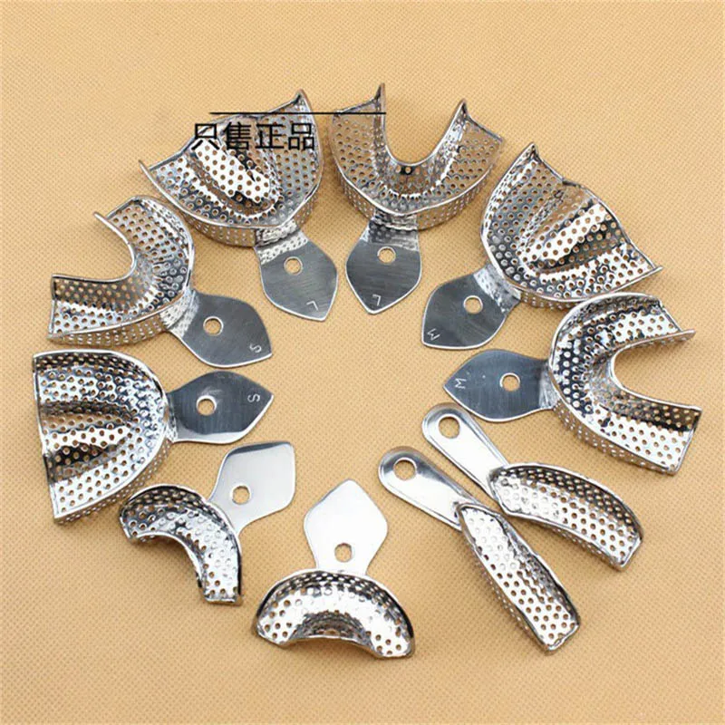 10pcs Dental Impression Trays Autoclavable Denture Instrument full set Trays 10pcs Dental Impression Trays Autoclavable Denture Instrument full set Trays