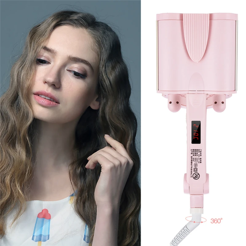 32MM Big Wave Hair Curling Iron Tourmaline Hair Curler Roller LCD Display Adjustable Temperature Curling Iron Curly 3 Barrels 32MM Big Wave Hair Curling Iron Tourmaline Hair Curler Roller LCD Display Adjustable Temperature Curling Iron Curly 3 Barrels