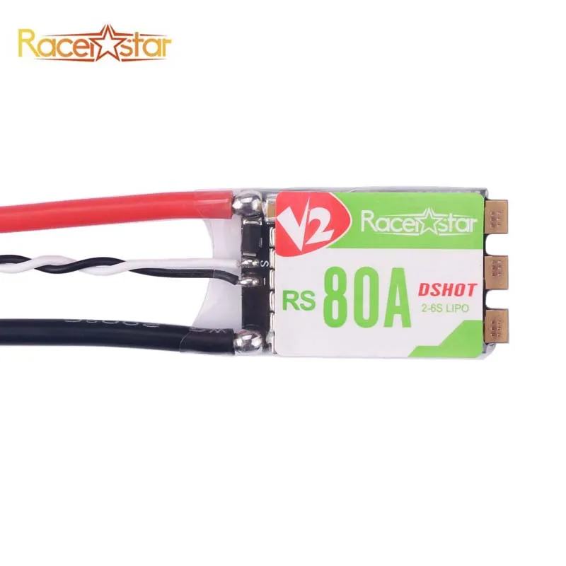 

Racerstar RS80A V2 80A BLheli_S BB2 2-6S DShot600 Ready Brushless ESC Built-in LED RGB for RC Drone Quadcopter Frame DIY Parts