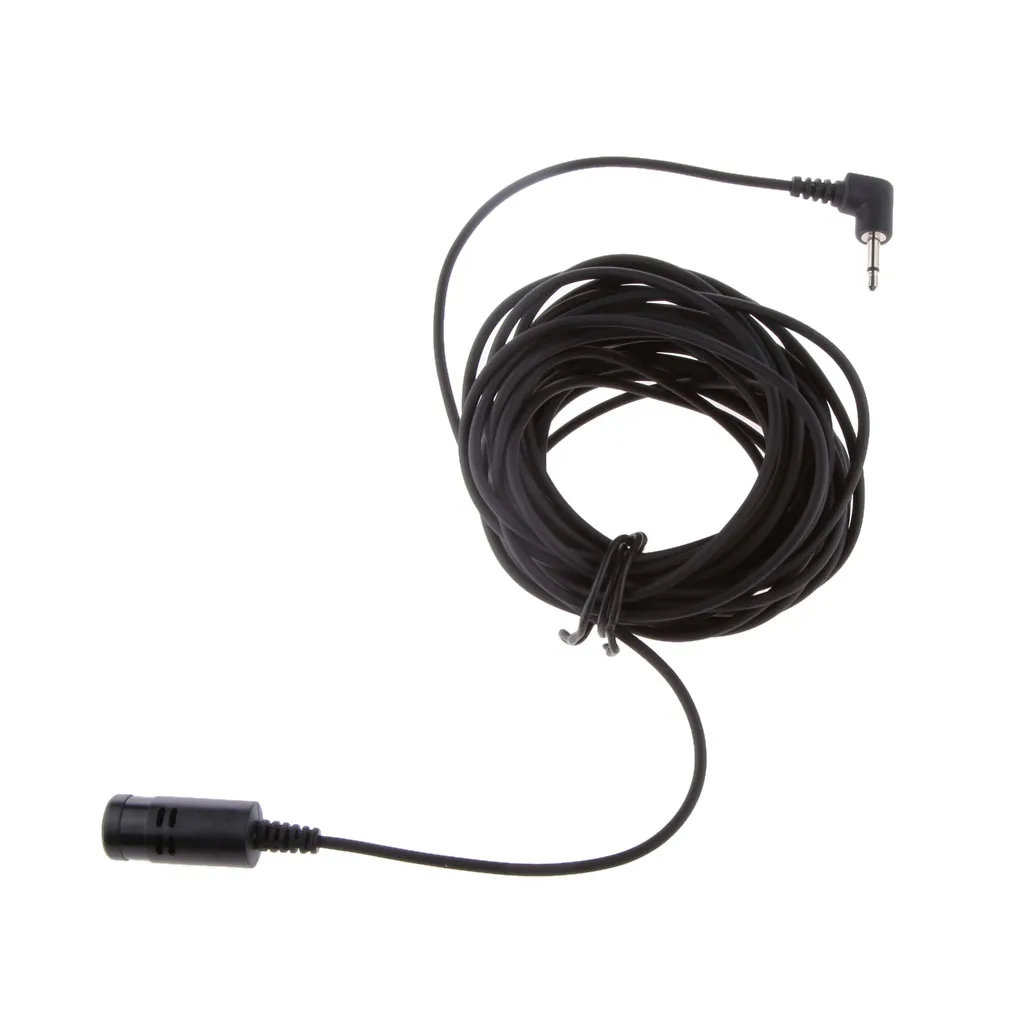 Car Audio Radio Aux 2.5mm Jack Microphone Speaker for Kenwood Pioneer Black