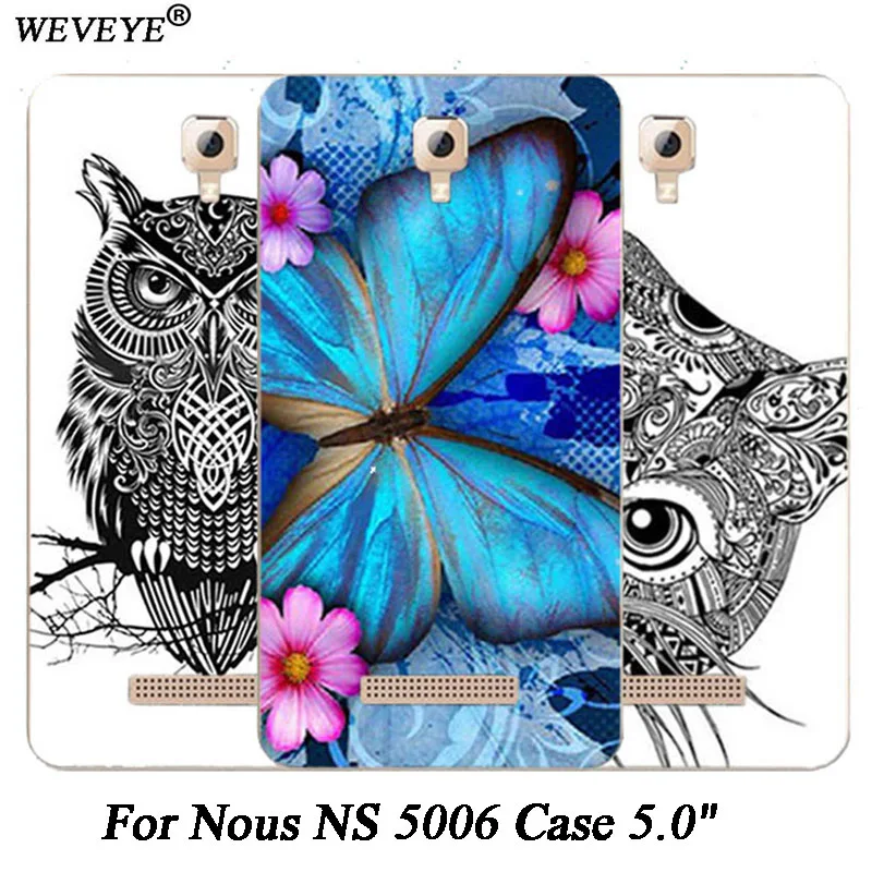

Luxury Tiger Owl Rose Eiffel Towers patterns painting Cover Case For Nous NS 5006 Protective Back Cover For Nous NS 5006