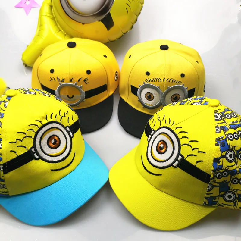 Fashion Baseball Cap Snapbacks Children Cartoon Minions Hat Embroidery Big Eye Casquette for Boy and Girl