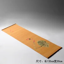 Водяная Лилия бамбуковый чайный столик коврик большого размера 135*30 см домашнее художественное украшение стол флаг бегуны шторы принадлежность для чая церемонии