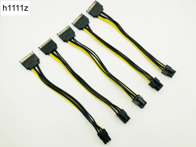 Mejor Compra Cable de alimentación SATA de 20CM a 6 pines para tarjeta gráfica, adaptador de fuente de alimentación para minería, PCIe, PCI-e, PCI Express, 5 uds. Njolp6px