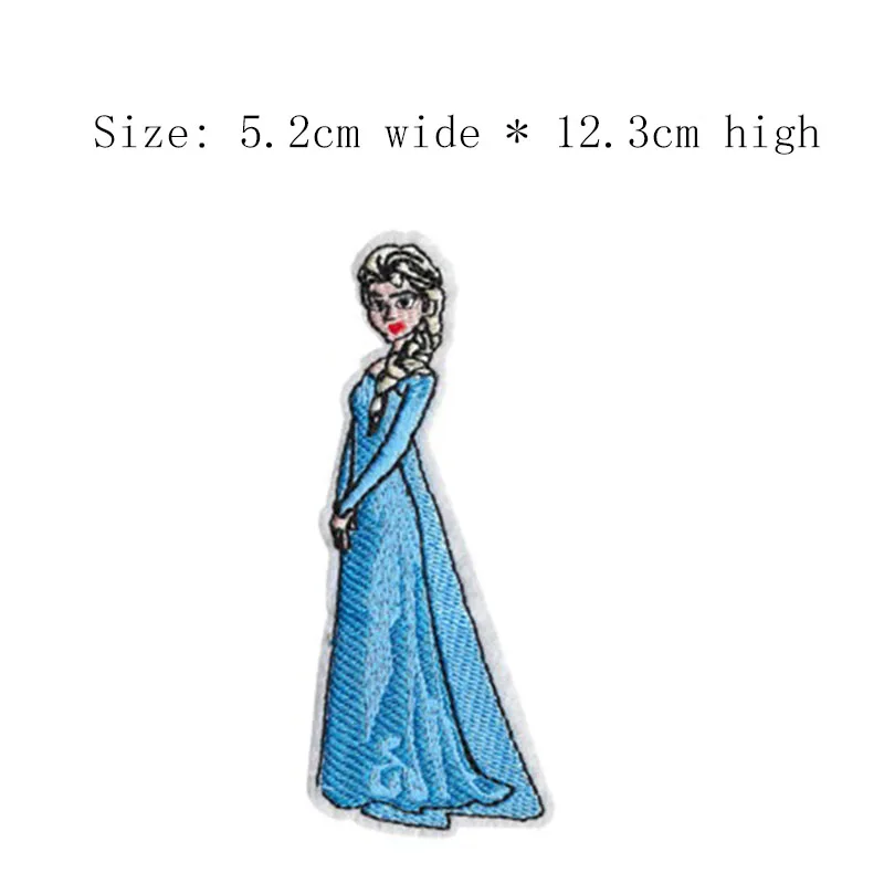 Free shipping Elsa Frozen princess 12.3cm high embroidery patch iron on sew on emblemas for DIY clothing sleeve left chest - Цвет: Антикварная бронза