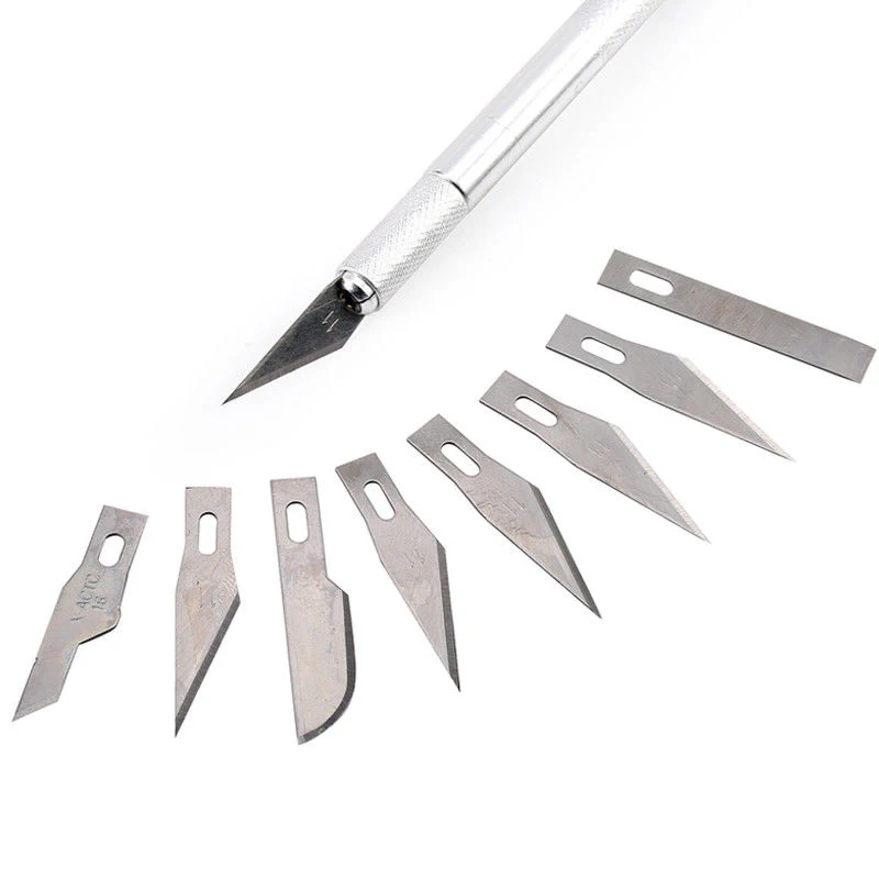 

9 Blades Carve Knife Extra Backup Tool Sculpture Engrave Graver Cutter Craft Wood Cut Scorper Sculpter Razor