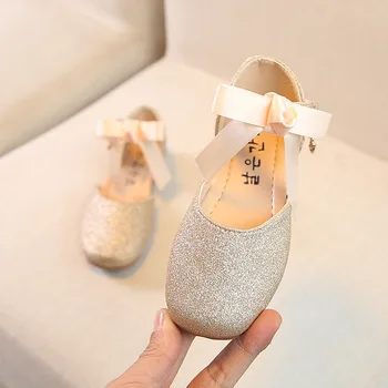 

Fashion Soft Bottom Bow Girls Dance Shoes 2019 Summer New Girls Princess Shoes Children's Pu Leather Shoes Size 26-30 B06