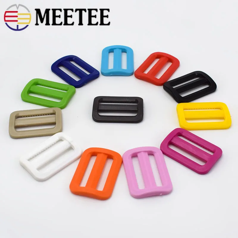 

100/200pcs Meetee 25mm Plastic Curved Tri-Glide Slider Adjustable Ring Buckle Outdoor Backpack Strap Dog Collar Accessory