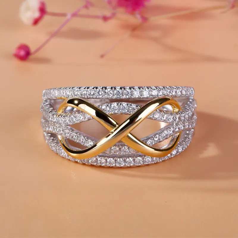 

Ramos Ladies fashion micro - inlaid zircon creative closed cycle style metal ring.Multicolored ornament suits party wedding