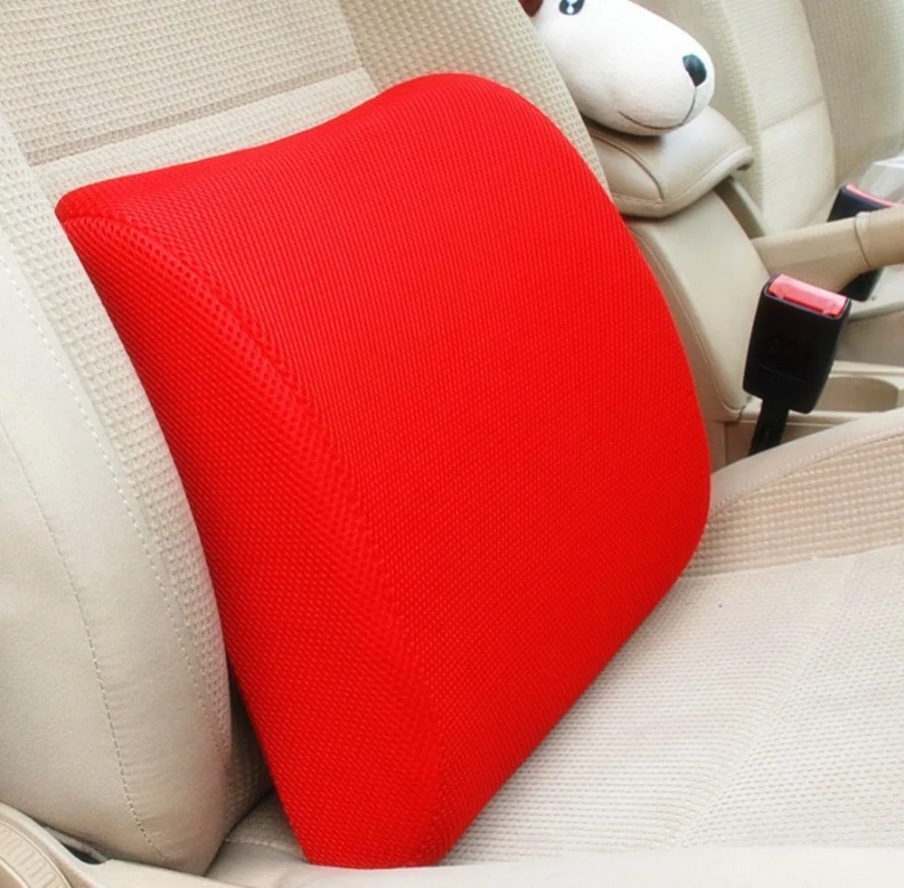 red high resilient memory foam seat back lumbar cushion support