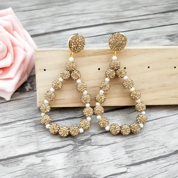 

1/5 Pairs Fashion pearl and crystal beads dangle Earrings, Pave Rhinestone charm women Jewelry Earrings ER668