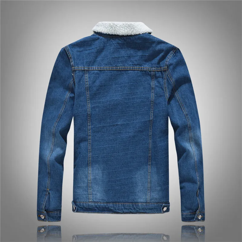 MORUANCLE Для мужчин зима теплая Джинсовые куртки и пальто с флисовой подкладкой толстые Термальность Жан Trucker Jacket верхняя одежда Размеры M-XXXL