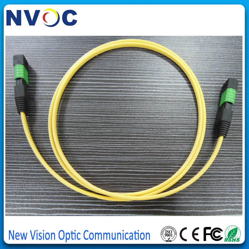 5 шт./лот SM 3 м 12 ядер MPO Female to Fiber Patch Cord 9/125 G657A1 B Type желтый 0 мм мини круглый кабель