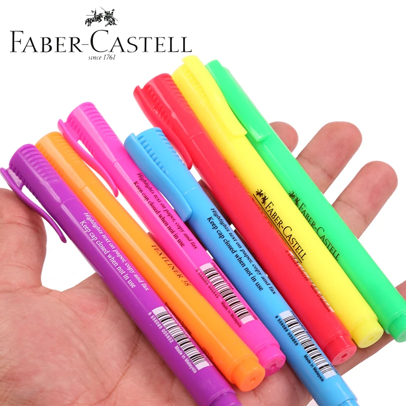 6 шт. Faber Castell текстовыделитель текстлайнер ручка 1577 флуоресцентные пигментные чернила маркер канцелярские принадлежности для офиса и школы