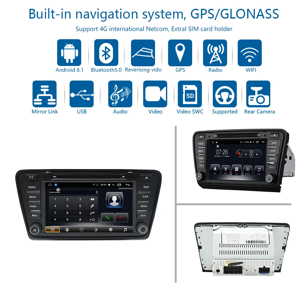 Автомобильный мультимедийный плеер 2 Din Android 8 1 автомобильный DVD для VW/Volkswagen Skoda