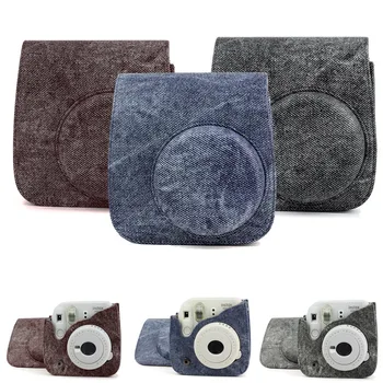 

For Fujifilm Instax Mini 9 8 8+ Case Camera Accessories Denim Leather Instant Camera Shoulder Bag Protector Cover Case Pouch