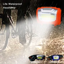 Led COB Чип-Фара 3 режима Водонепроницаемый IP65 светодиодный налобный фонарь цвет: черный, Синий Оранжевый тела белое освещение для езды на велосипеде Пеший Туризм Восхождение