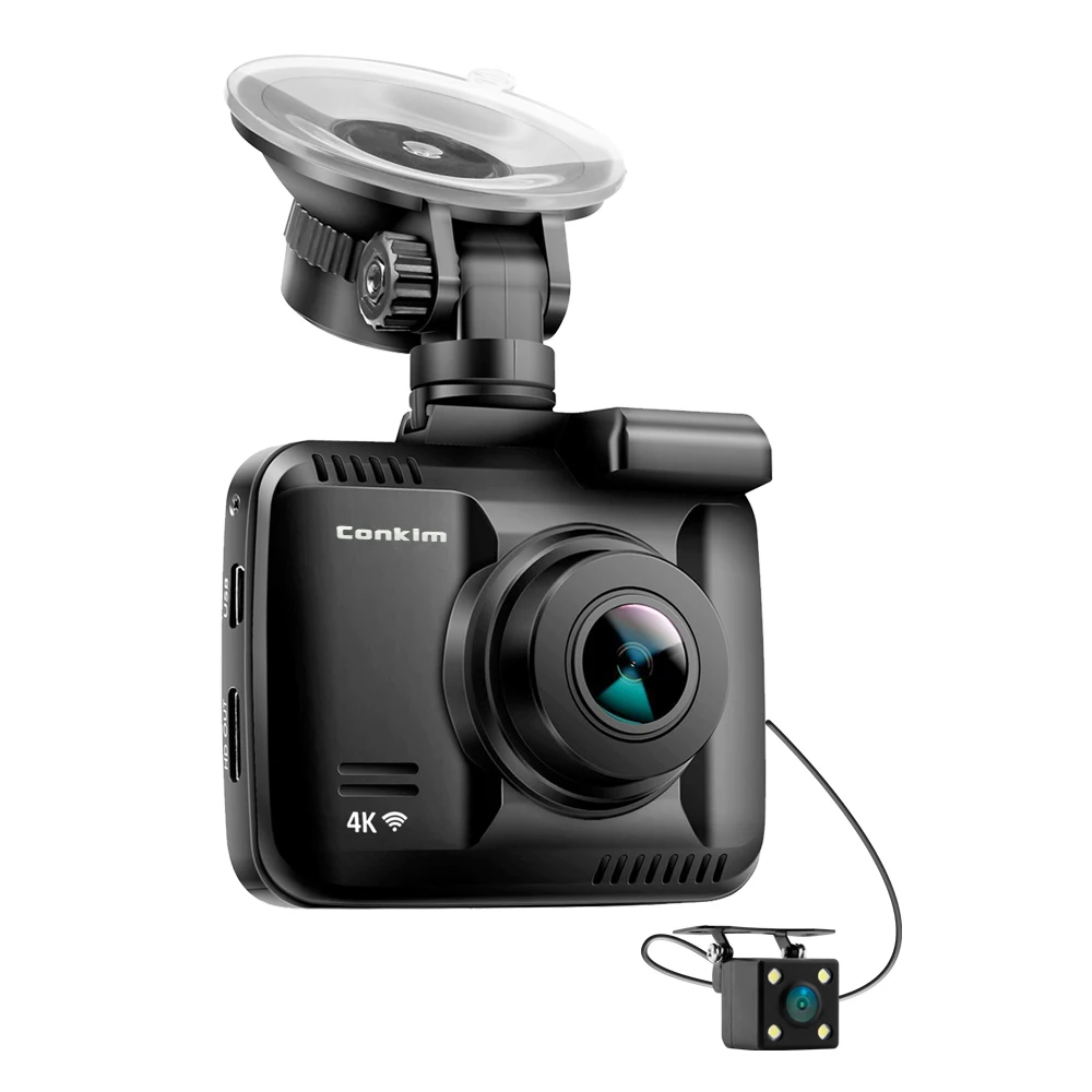 Conkim DVR 2 камеры s с gps Wi-Fi APP Dash camera Ultra 4K супер HD Автомобильный видеорегистратор видео рекордер двойной объектив 1080P 720P Dash Cam GS63D