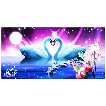 

5D Diamond Embroidery Paintings Rhinestone Pasted Diamond Stitch Tool Kit Animal Lover Swan lotus The Sitting Room 80x37CM cx
