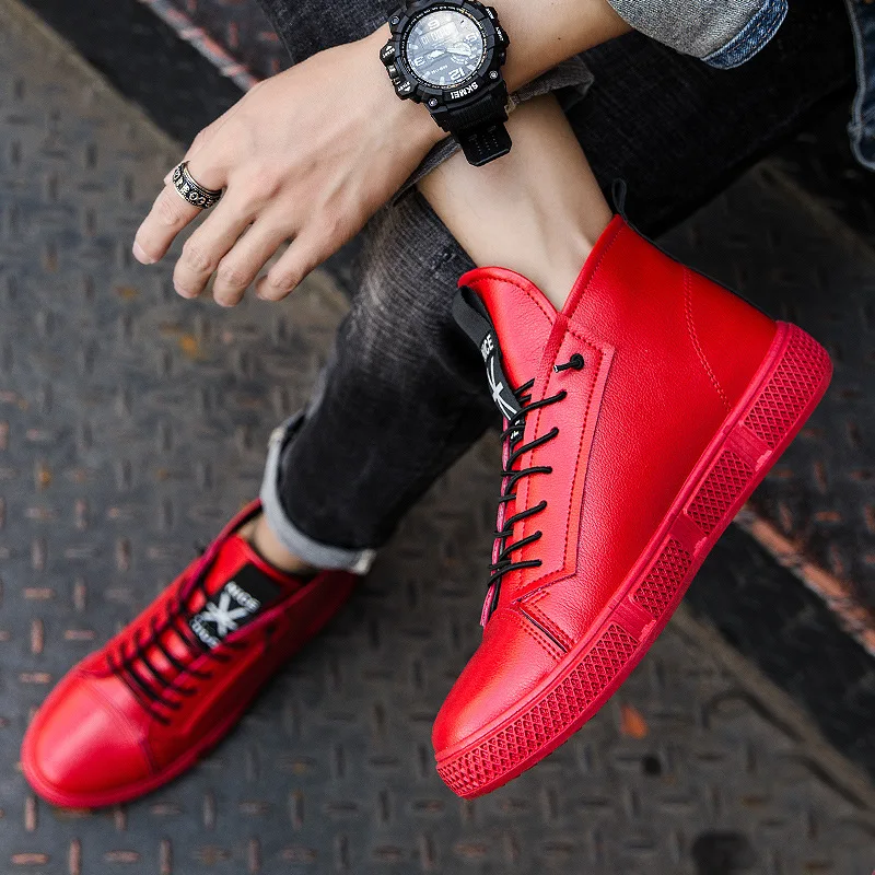 

2019 spring and autumn new high-top men's shoes Korean version of the tide casual wild student shoes
