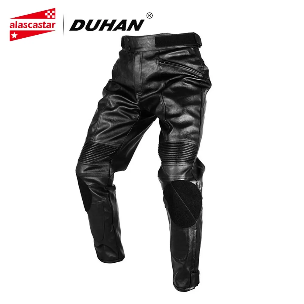 

DUHAN Motorcycle Waterproof Windproof Men's PU Imitation Leather Racing Sports Pants Motocross Riding Protective Trousers