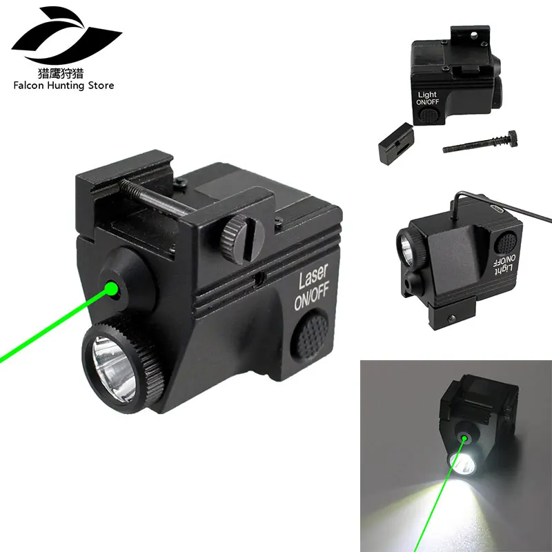 

Rechargeable Pistol Handgun Tactical Green Laser Sight Flashlight Combo Low Profile with Green Laser Weapon Light