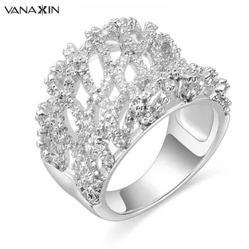 

Fashion Jewelry Rings For Women Rhombic Shape AAA Cubic Zirconia Female Anniversary Gift Fine Quality Free Box Pack