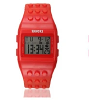 Shhors часы радужные классические унисекс модные часы цветные полосы дешевый цифровой светодиодный светильник Прямая поставка - Цвет: Full red