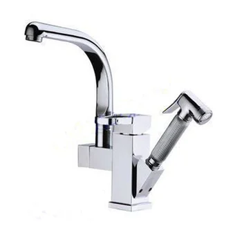 

Contemporary Chrome Finished Kitchen Sink Pull Out Faucet Washing Basin Hot And Cold Water Tap Bathroom Faucet Torneira