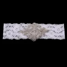 Белый свадебный кружевной для невесты подвязка горный хрусталь аппликация аксессуары для выпускного