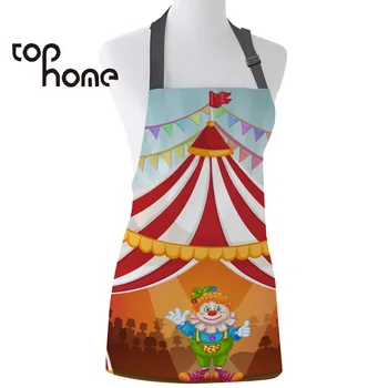 

Tophome Kitchen Apron Cartoon Clown Circus Troupe Adjustable Sleeveless Canvas Aprons for Men Women Kids Home Cleaning Tools
