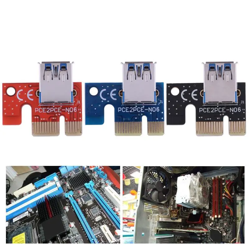 Черный/синий/красный PCI E Express 1X до 16X Графический удлинитель Кабель для майнинга