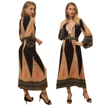 2019 spring Sexy Deep V Floral Print Maxi Dress Boho Loose Flare Sleeve V Neck Party Dresses Autumn Bohemian Long Beach Vestidos 2019 spring Sexy Deep V Floral Print Maxi Dress Boho Loose Flare Sleeve V Neck Party Dresses Autumn Bohemian Long Beach Vestidos