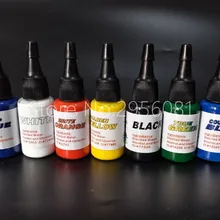 7 шт. смешивать цвета перманентного макияжа, пигментных чернил татуировки 15 мл/бутылки(1/2 унц.) краски набор для тела макияж Татуировка