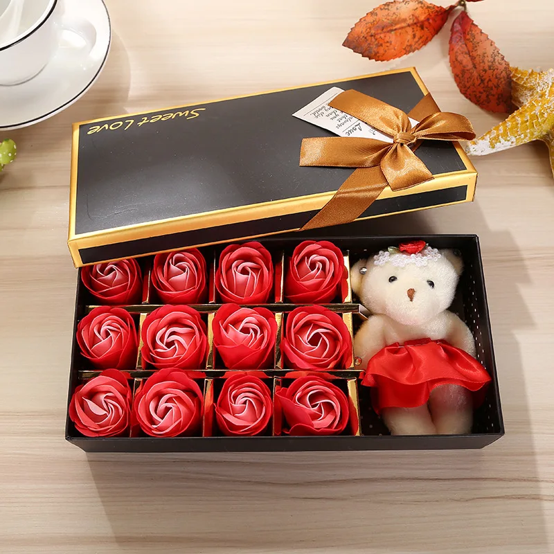 Flone Scented Soap Flower Gift Box Artificial Flower Creative Gift Simulation Rose Flower Fake Flower Valentine's Day Gift  (6)