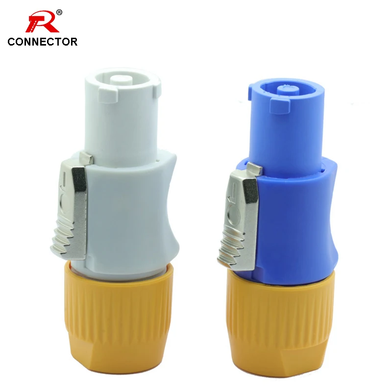 

1pc Waterproof IP65 PowerCon Connector 3Pins NAC3FCA Male Plug Cable Powercon Connector 250V Blue Grey Color