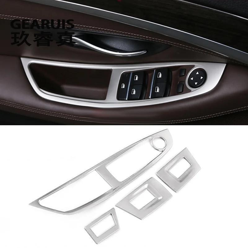 

Car styling Window Lifter Control Frame Window Switch Decor Armrest Panel Cover Sticker for BMW F10 5 series Accessories LHD