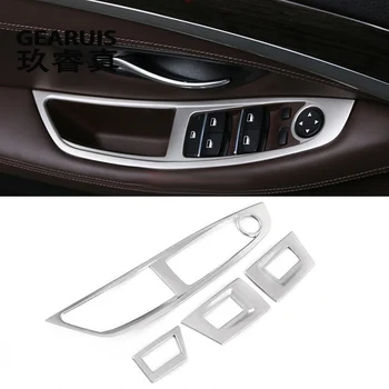 

Car styling Window Lifter Control Frame Window Switch Decor Armrest Panel Cover Sticker for BMW F10 5 series Accessories LHD