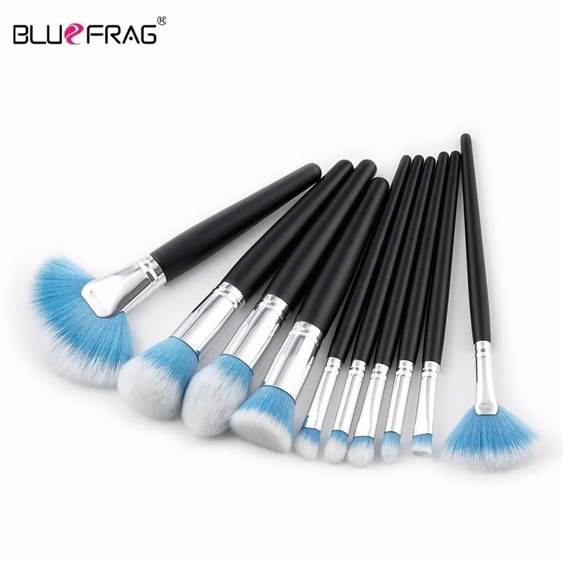Bluefrag Brushes Makeup Foundation Power Eye Shadow Blending Contour Highlight Cosmetic Beauty Make up Brush Tool Kits 10pcs For
