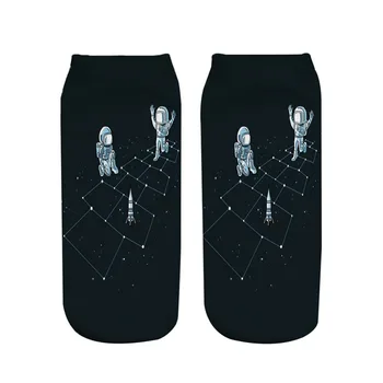 

Space astronaut rocket print ankle socks women new