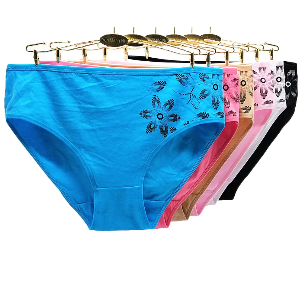 6pcs/lot Print Ladies Briefs 95 Cotton Comfortable And Breathable