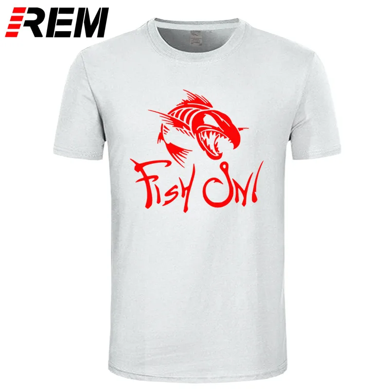 REM Fish On, модная футболка с принтом, забавная футболка Angry Fishbone Fish, летняя новинка, мужские хлопковые футболки, футболки высшего качества