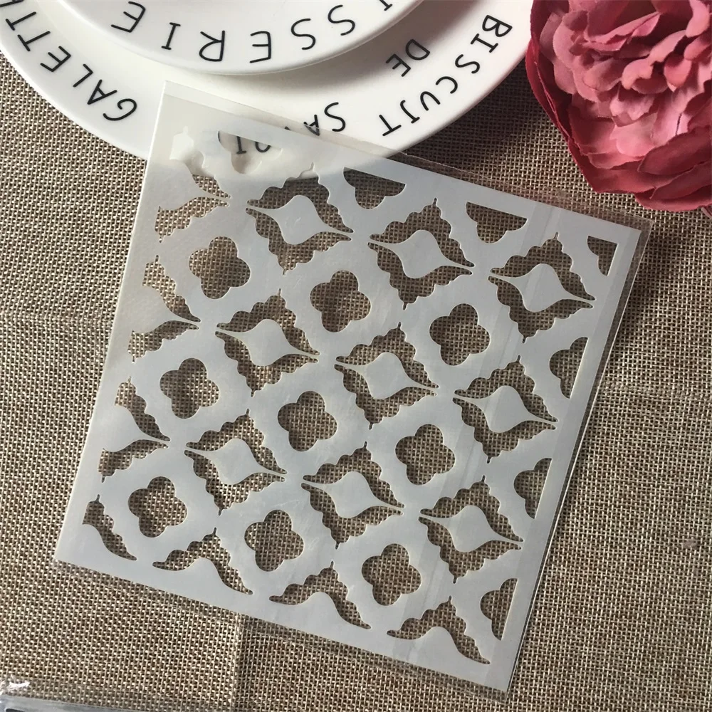 

1Pcs 15cm 5.9" Clover DIY Layering Stencils Wall Painting Scrapbook Coloring Embossing Album Decorative Paper Card Template