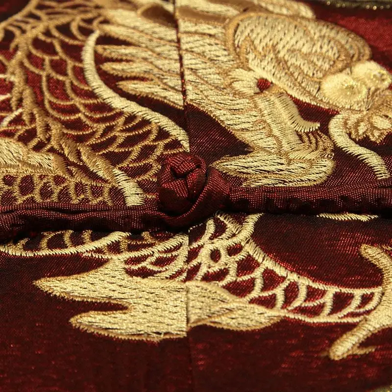 Для пожилых людей ушу Тан Топы Тан одежда костюм Китайский Hanfu осенние Рубашки Вышивка Одежда с драконом