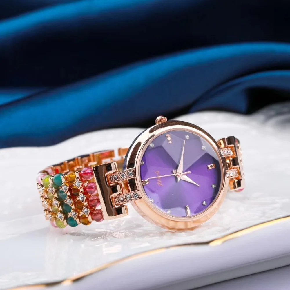 Природный турмалиновый камень браслет и 33 мм часы DIY ювелирные изделия для женщин водостойкие часы для летнего пляжа оптовая продажа