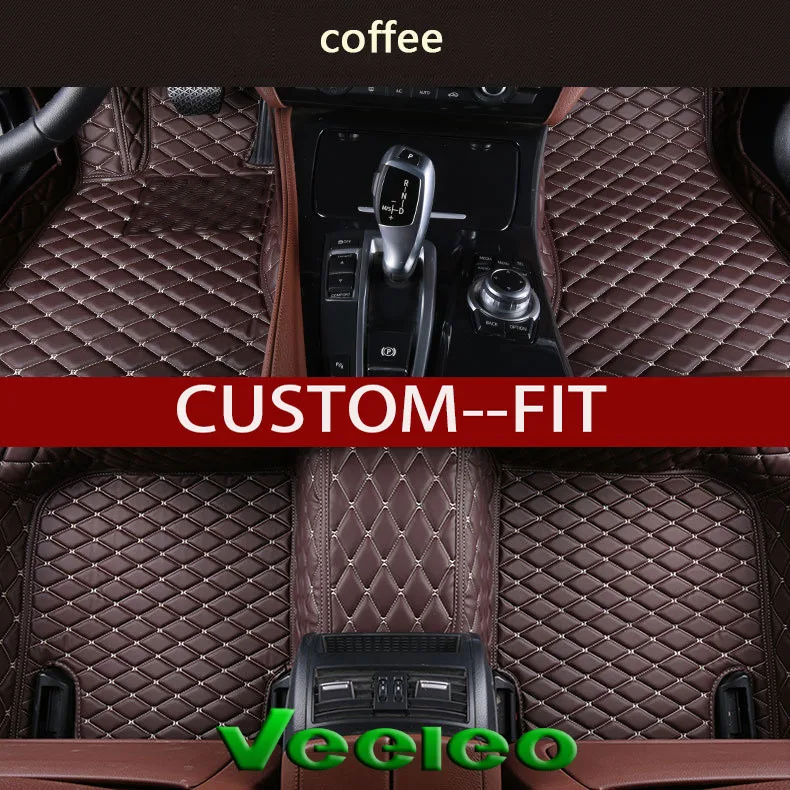 Veeleo 6 Colors Leather Car Floor Mats for Lexus LX570 LX460 5 Seats