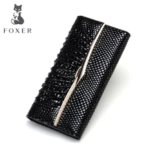 FOXER Marque De Mode de Femmes Véritable portefeuille En Cuir et D’embrayage Sacs Dames Sac À Main De Luxe Portefeuilles Pour Femmes