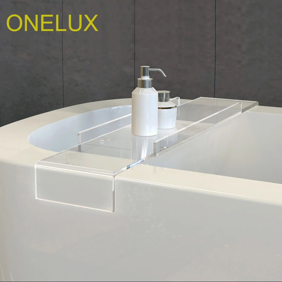 (2 шт./лот) Прочный толстый прозрачный Акриловый Лоток Для Ванной Caddy Lucite Стеллаж