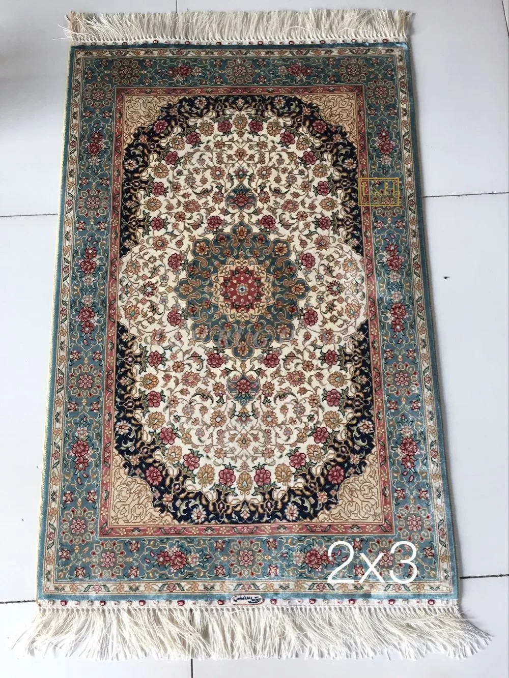 

Free shipping 2'X3' 230 Line Handmade Silk Oriental Persian Rug hand Knotted silk carpet for home decoration
